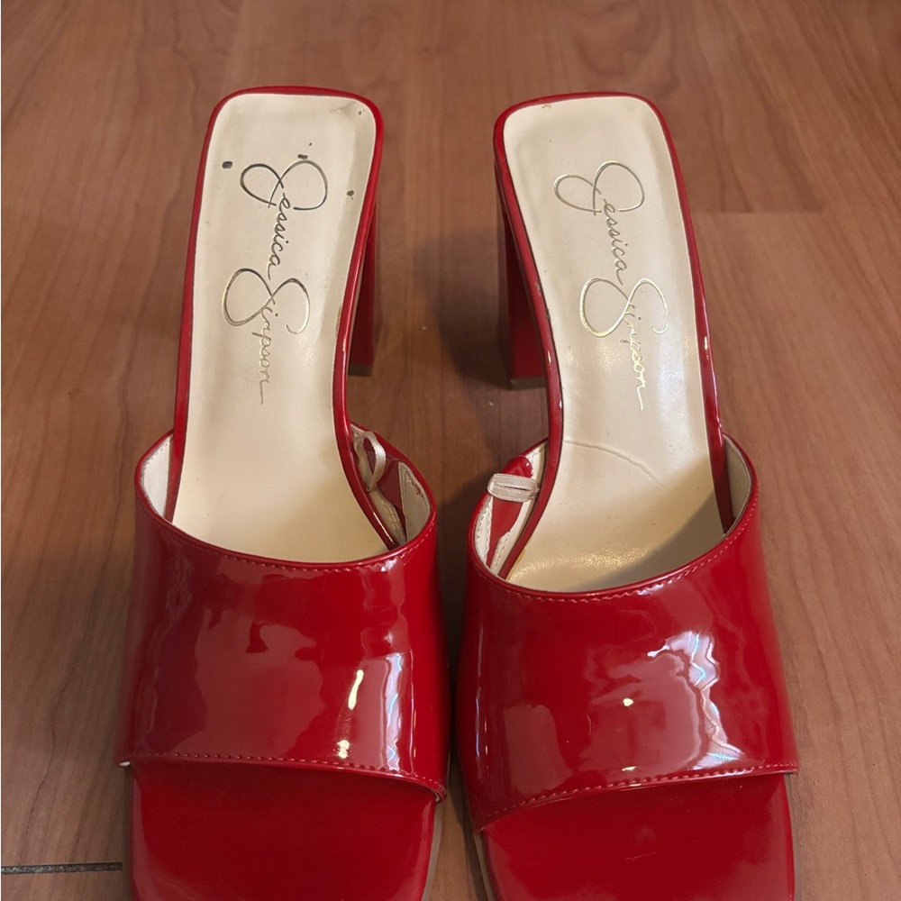 Jessica Simpson Glossy Red Mules